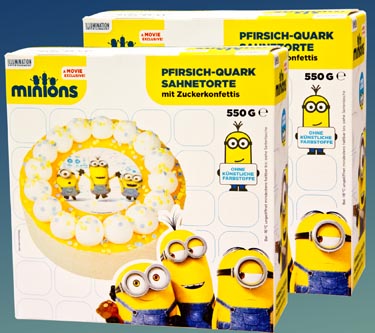 Minions: Pfirsich-Quark Sahnetorte